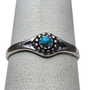 Wheeler Manufacturing Ring Womens Size 5 Silver Good Turquoise Sterling Boho